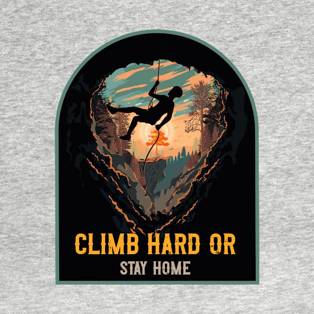 Climb Hard Or Stay Home Rope Climbing by HomeCoquette